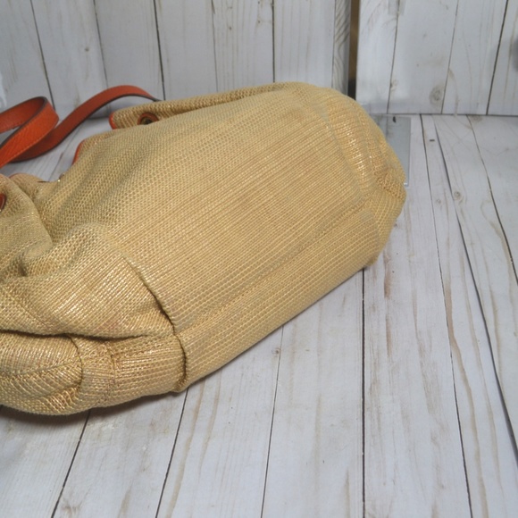 Michael Kors Drawstring Straw Satchel Bag - Picture 3 of 6